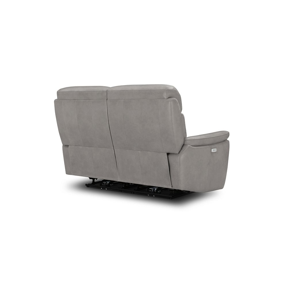 Iver 2 Seater Electric Recliner Sofa in Amara Light Grey Leather 6