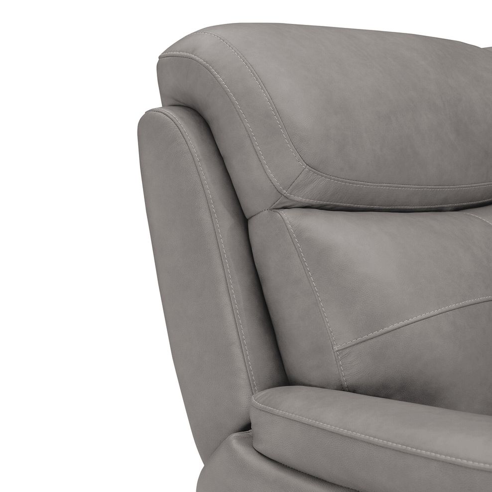 Iver 2 Seater Electric Recliner Sofa in Amara Light Grey Leather 11