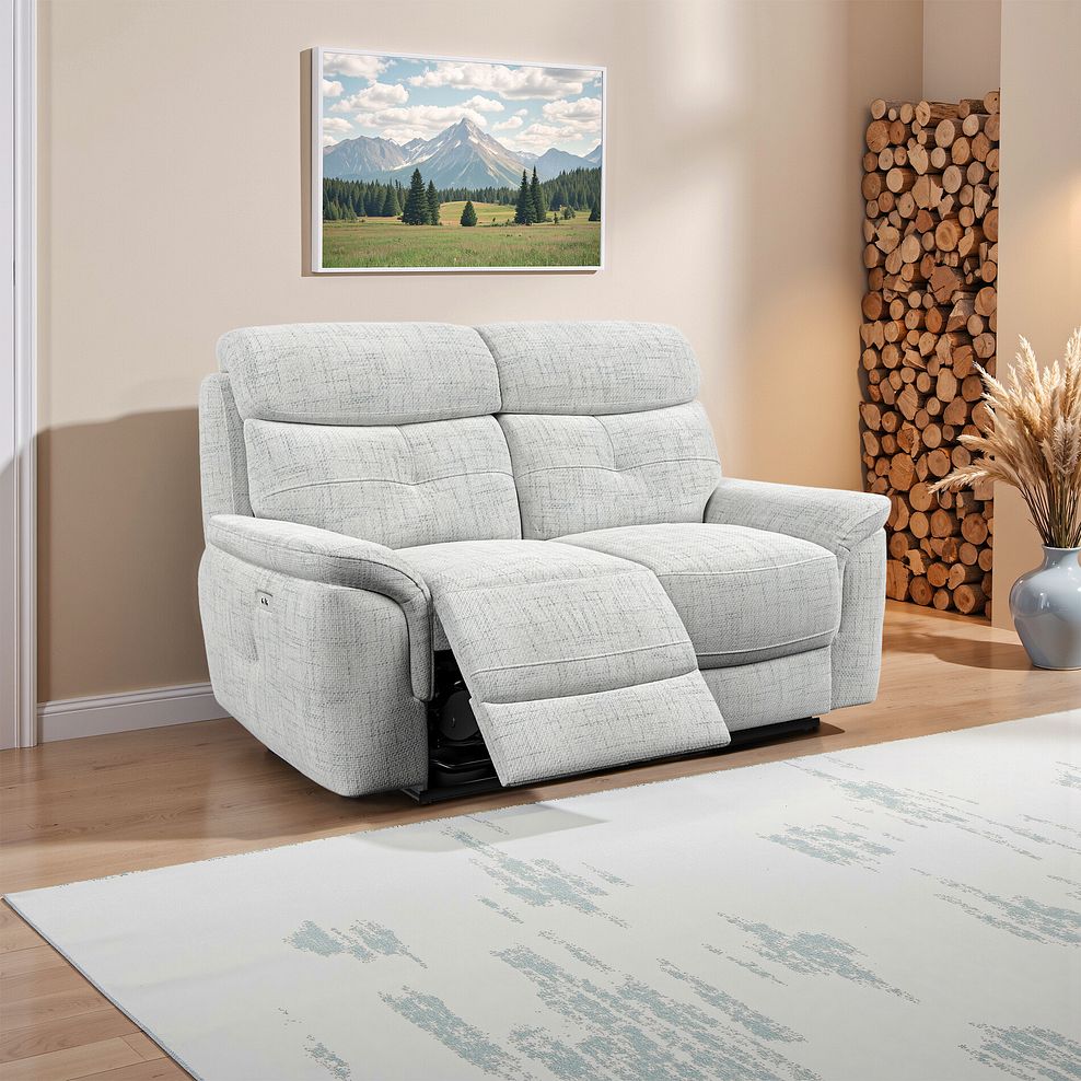 Iver 2 Seater Electric Recliner Sofa in Keswick Dove Grey Fabric 1