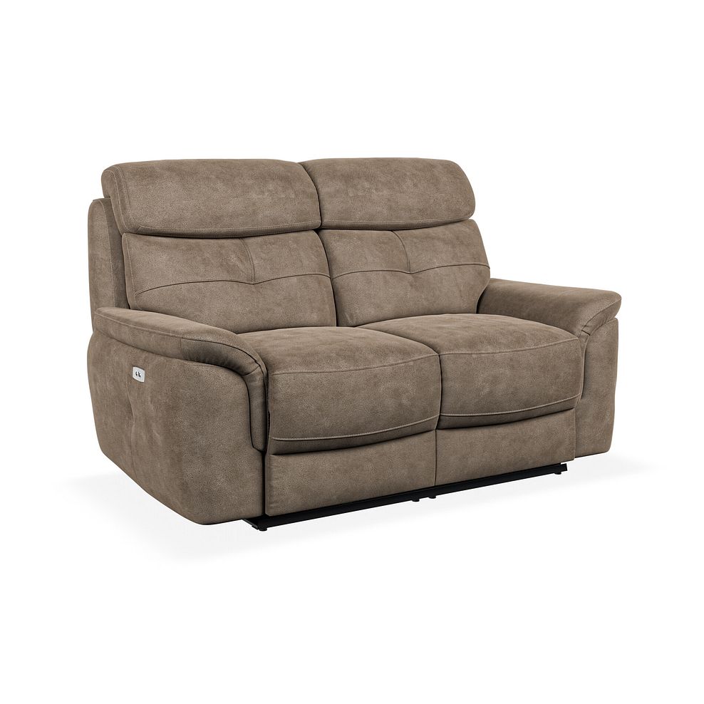 Iver 2 Seater Electric Recliner Sofa in Miller Earth Brown Fabric 1