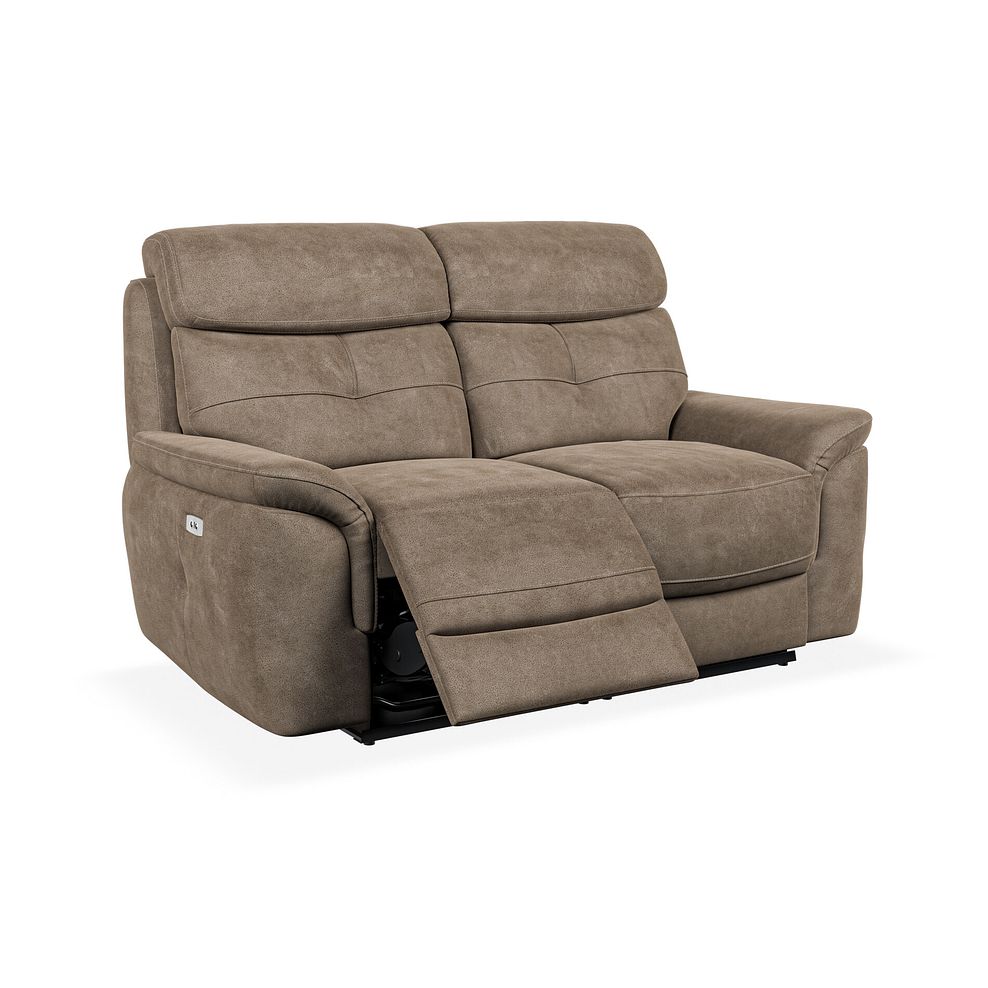 Iver 2 Seater Electric Recliner Sofa in Miller Earth Brown Fabric 2