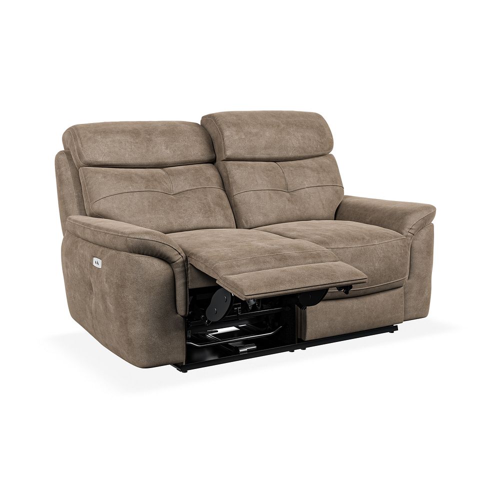 Iver 2 Seater Electric Recliner Sofa in Miller Earth Brown Fabric 3