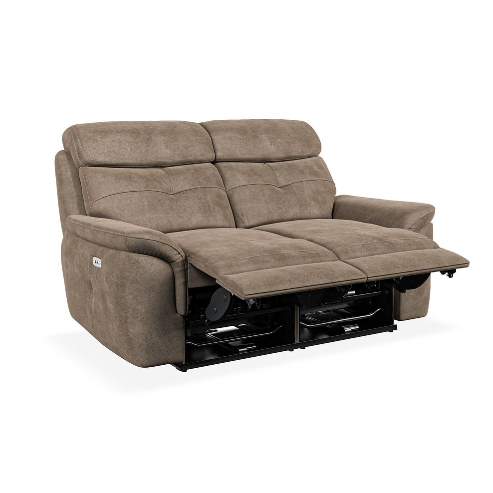 Iver 2 Seater Electric Recliner Sofa in Miller Earth Brown Fabric 4