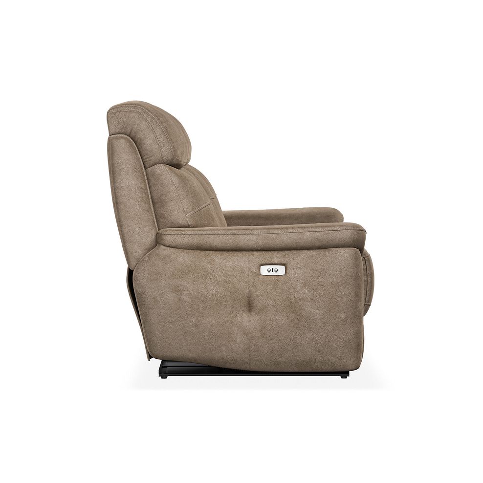 Iver 2 Seater Electric Recliner Sofa in Miller Earth Brown Fabric 7