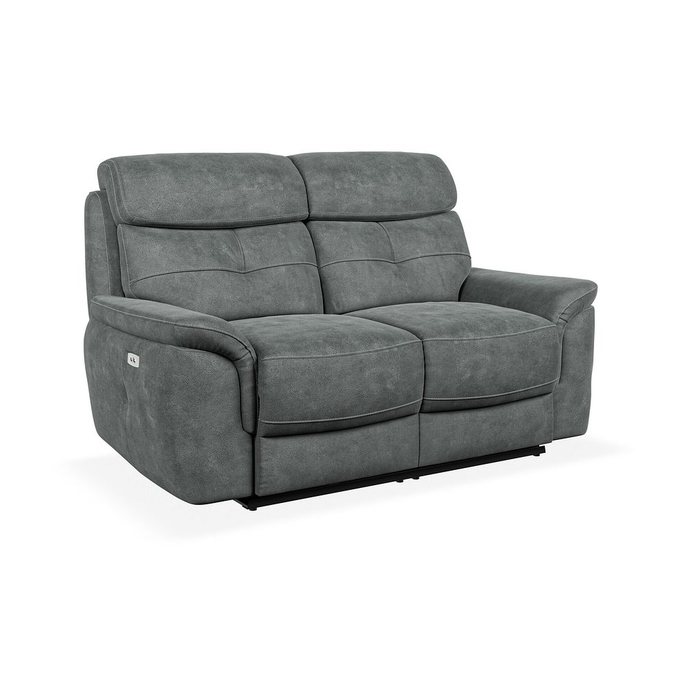 Iver 2 Seater Electric Recliner Sofa in Miller Grey Fabric 1