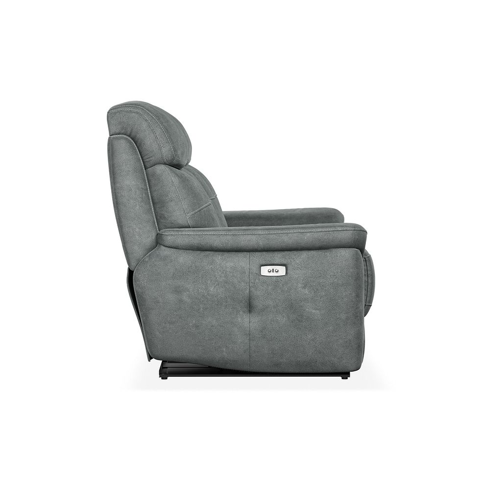 Iver 2 Seater Electric Recliner Sofa in Miller Grey Fabric 7