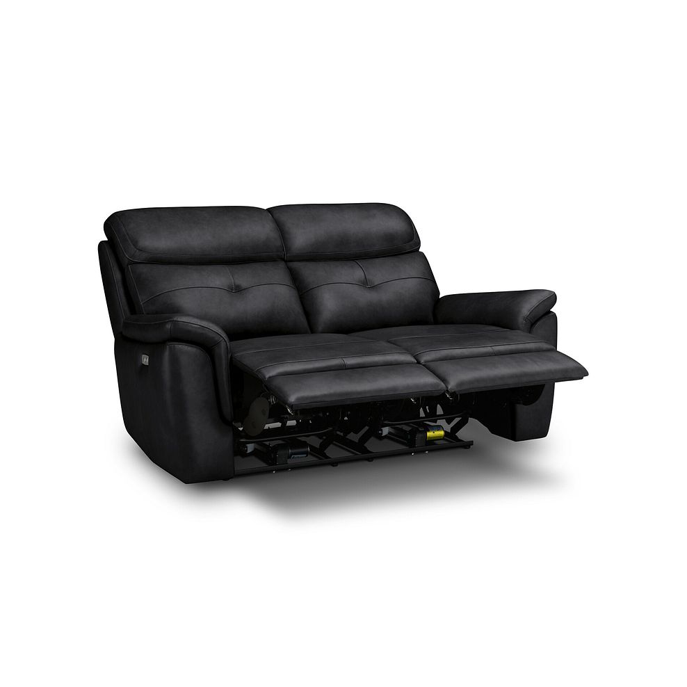 Iver 2 Seater Electric Recliner Sofa in Odyssey Black Leather 4