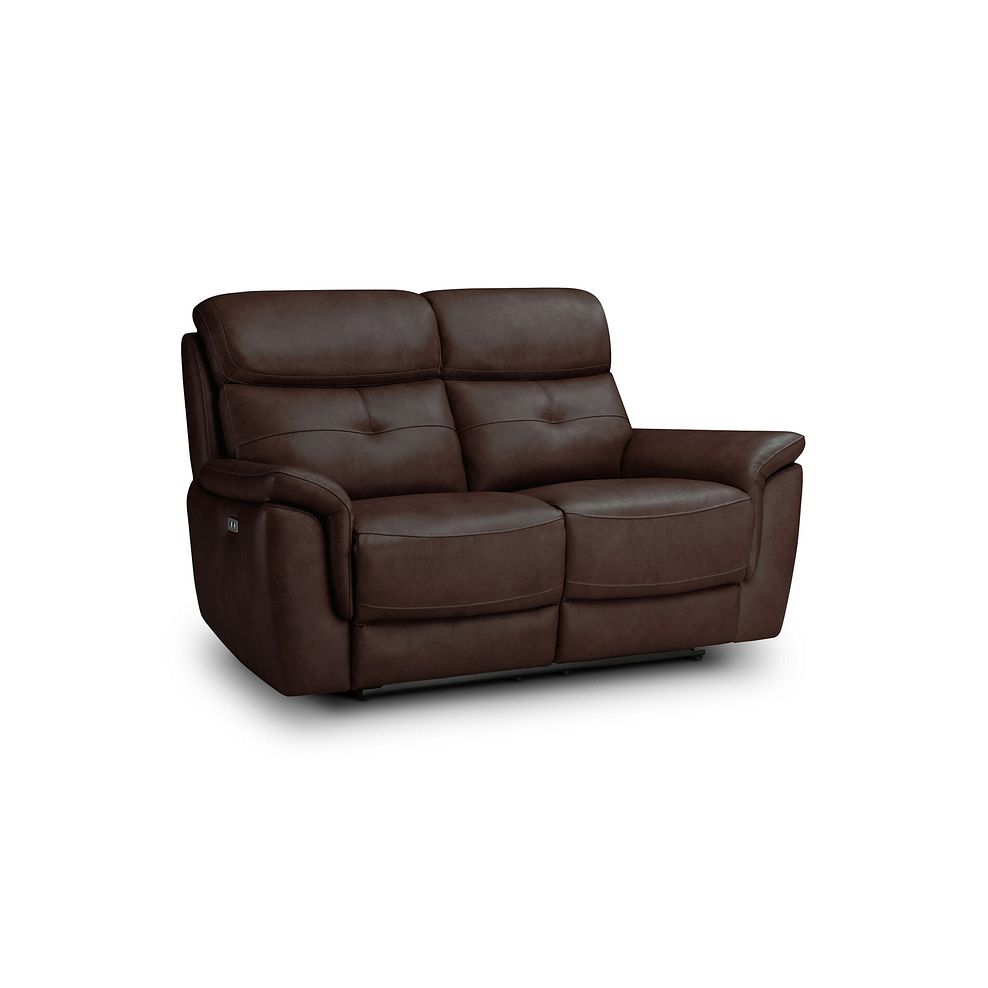 Iver 2 Seater Electric Recliner Sofa in Odyssey Two Tone Brown Leather 1
