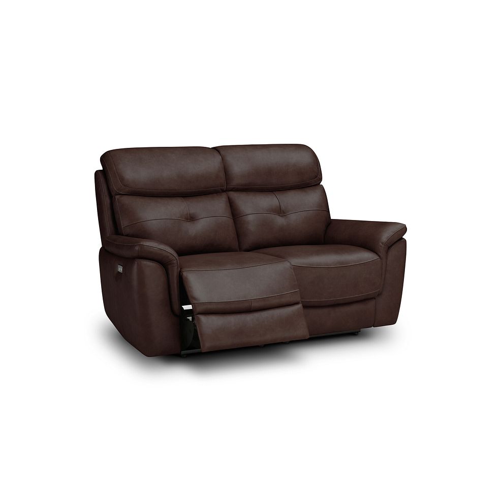 Iver 2 Seater Electric Recliner Sofa in Odyssey Two Tone Brown Leather 2