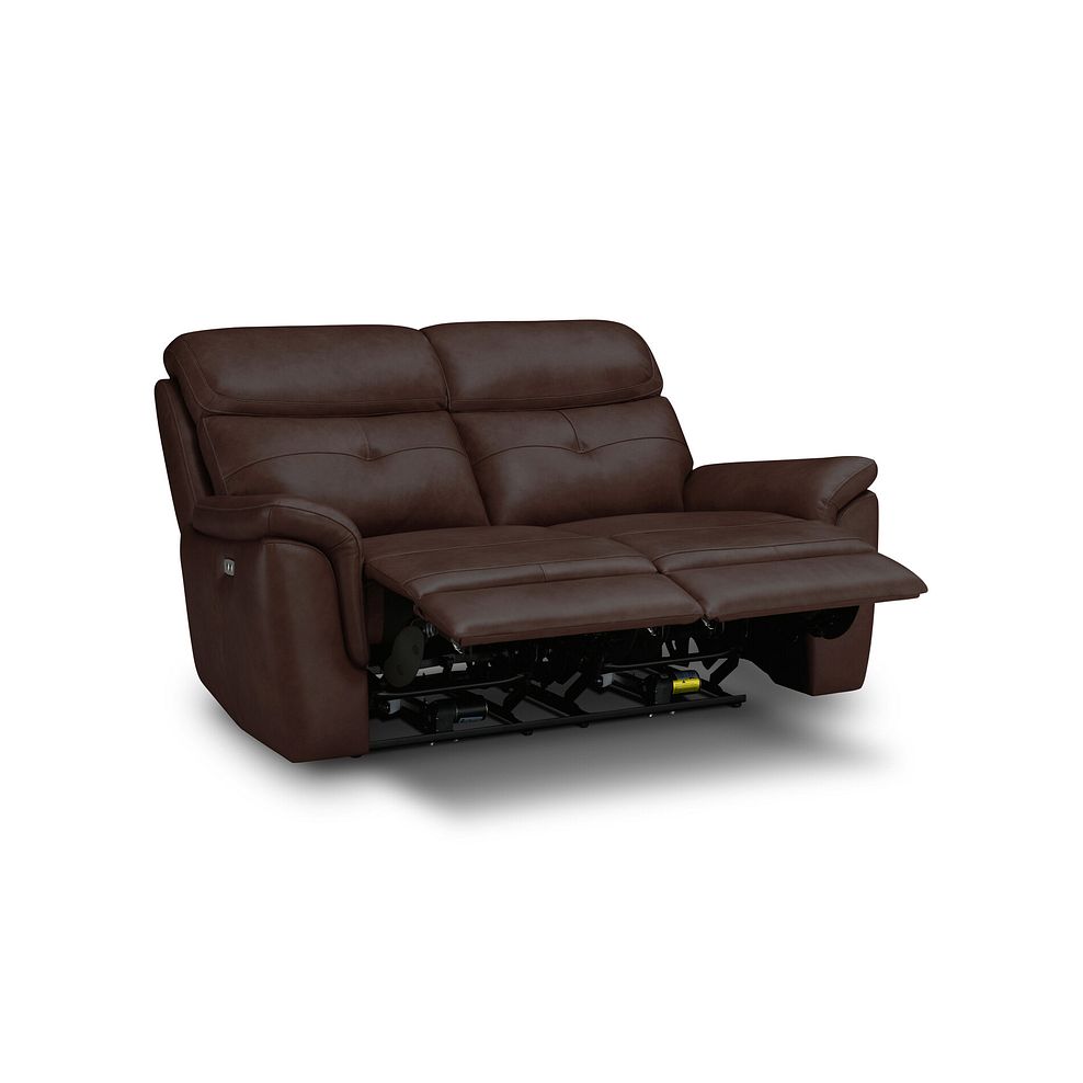 Iver 2 Seater Electric Recliner Sofa in Odyssey Two Tone Brown Leather 4