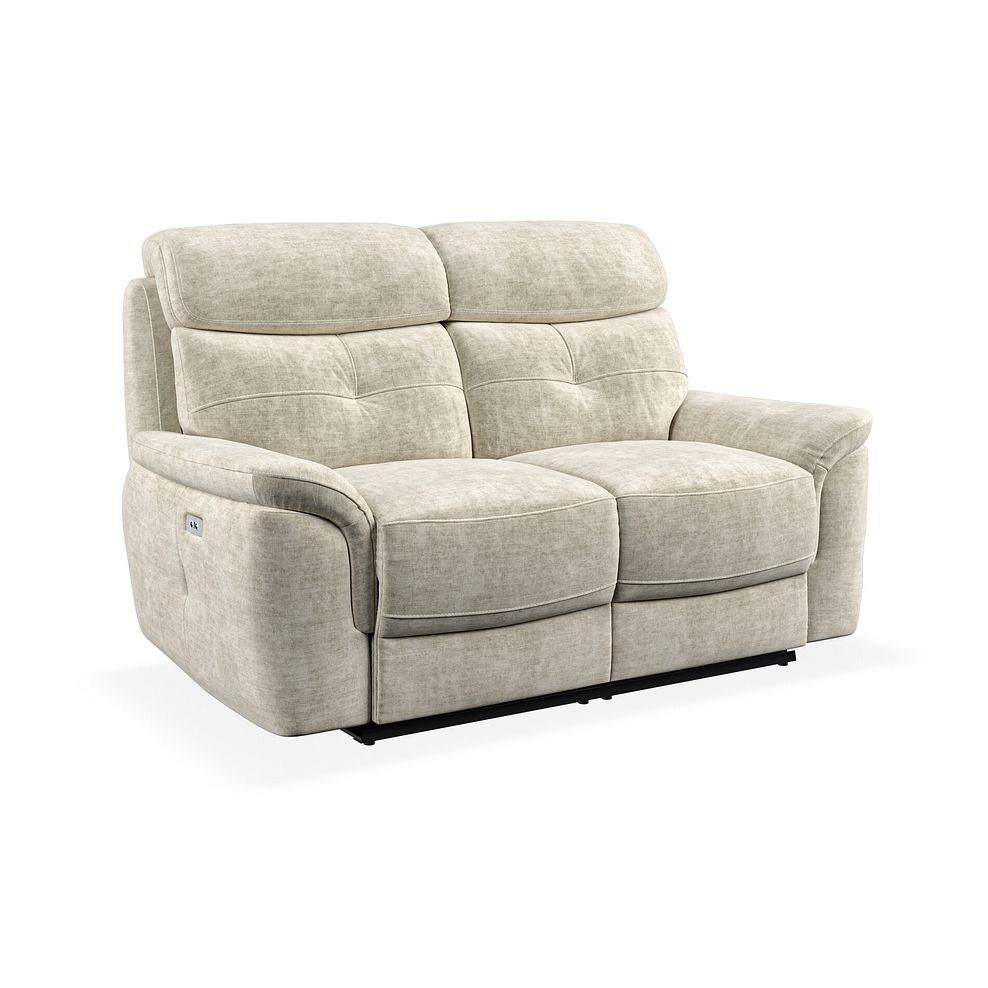 Iver 2 Seater Electric Recliner Sofa in Plush Beige Fabric 1