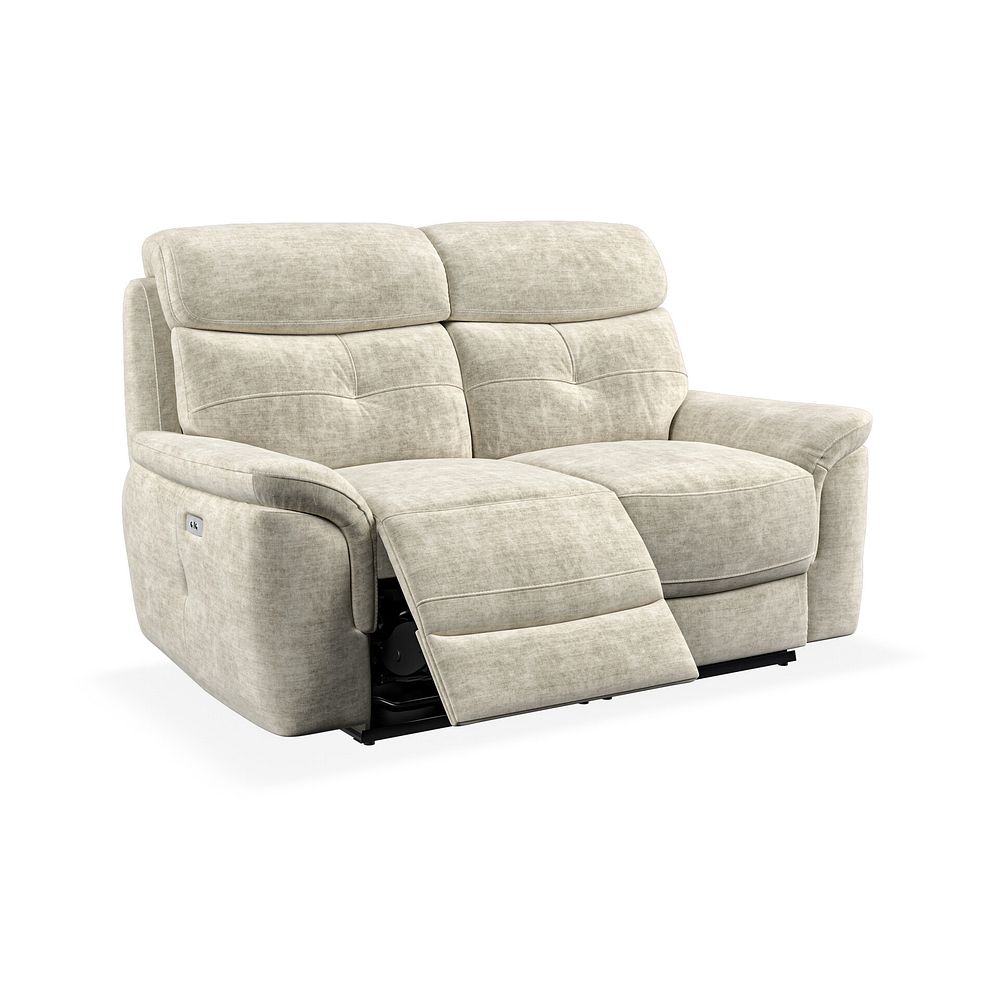 Iver 2 Seater Electric Recliner Sofa in Plush Beige Fabric 2