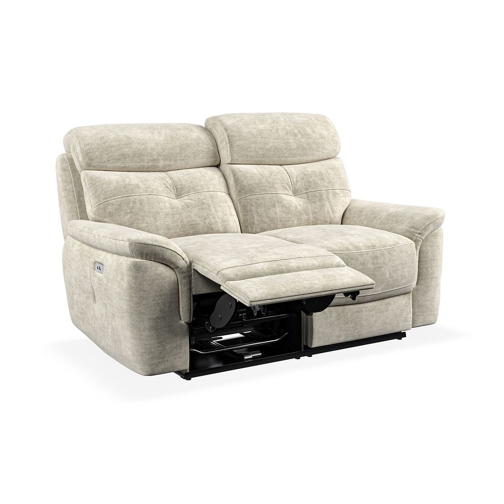 Iver 2 Seater Electric Recliner Sofa in Plush Beige Fabric 3