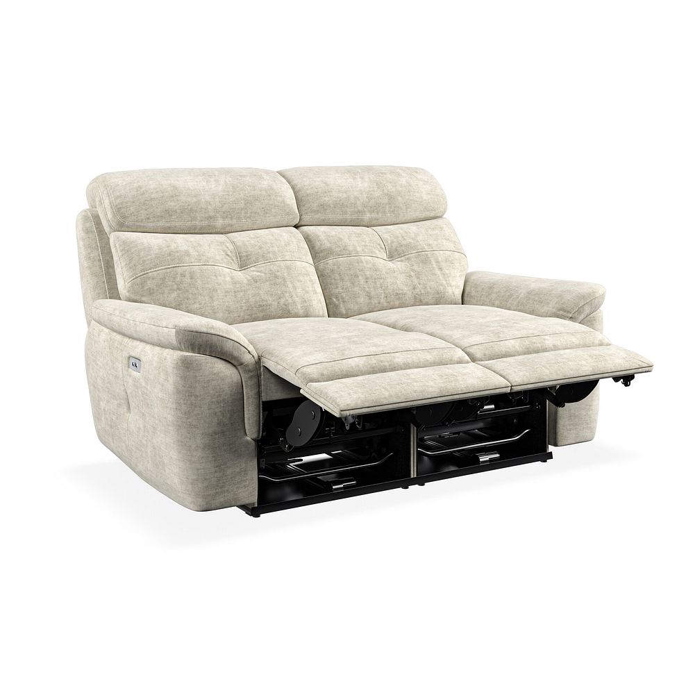 Iver 2 Seater Electric Recliner Sofa in Plush Beige Fabric 4