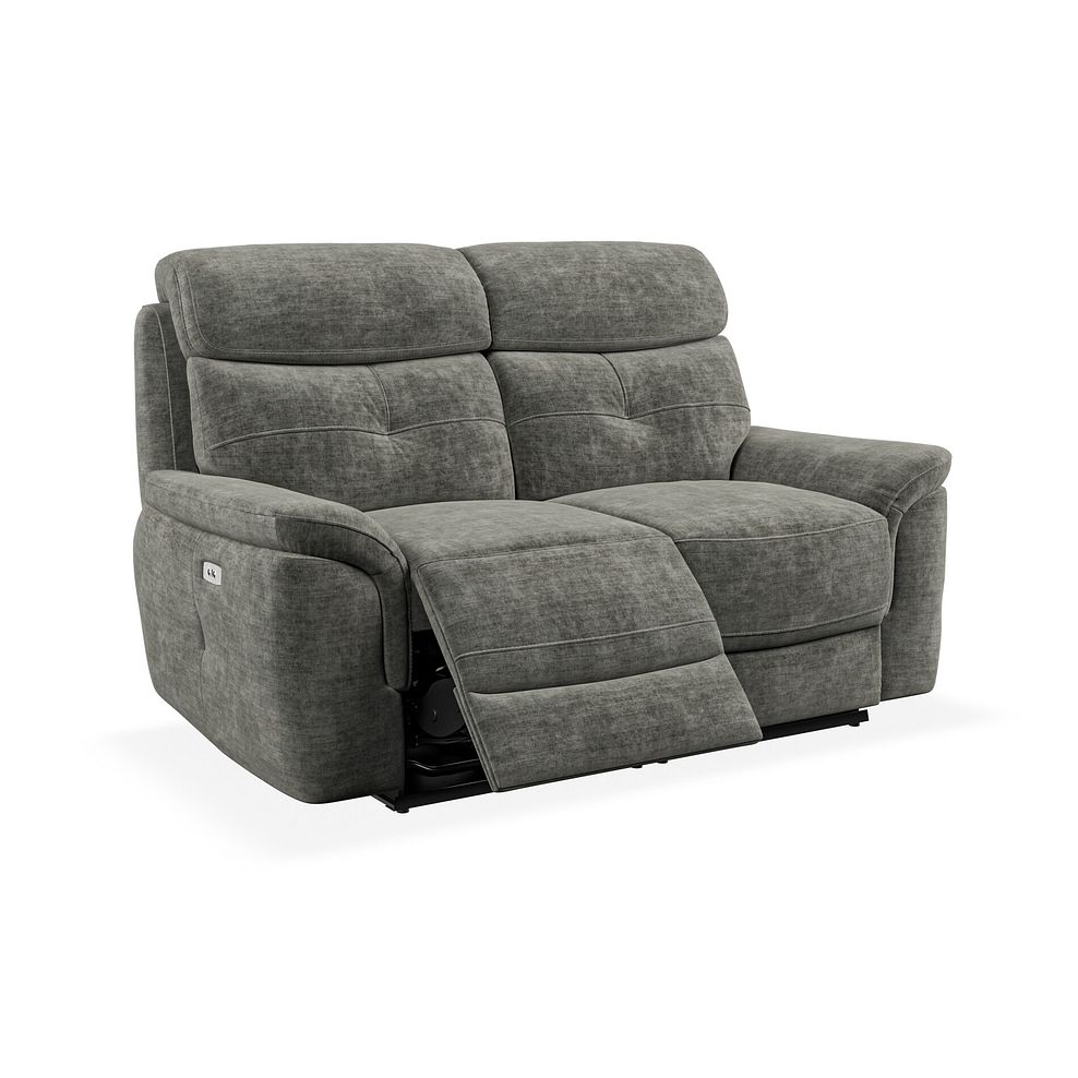 Iver 2 Seater Electric Recliner Sofa in Plush Charcoal Fabric 2