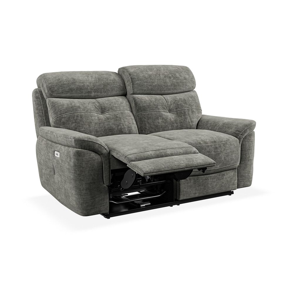 Iver 2 Seater Electric Recliner Sofa in Plush Charcoal Fabric 3
