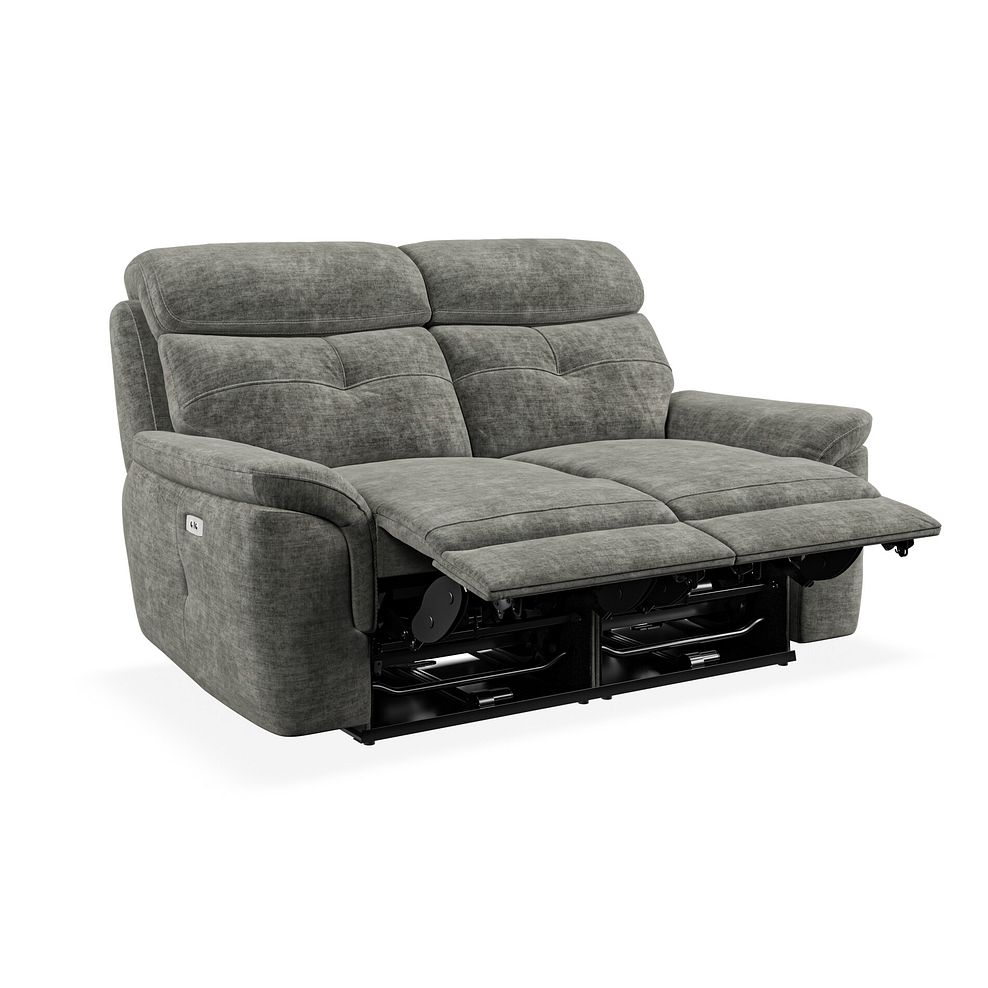 Iver 2 Seater Electric Recliner Sofa in Plush Charcoal Fabric 4