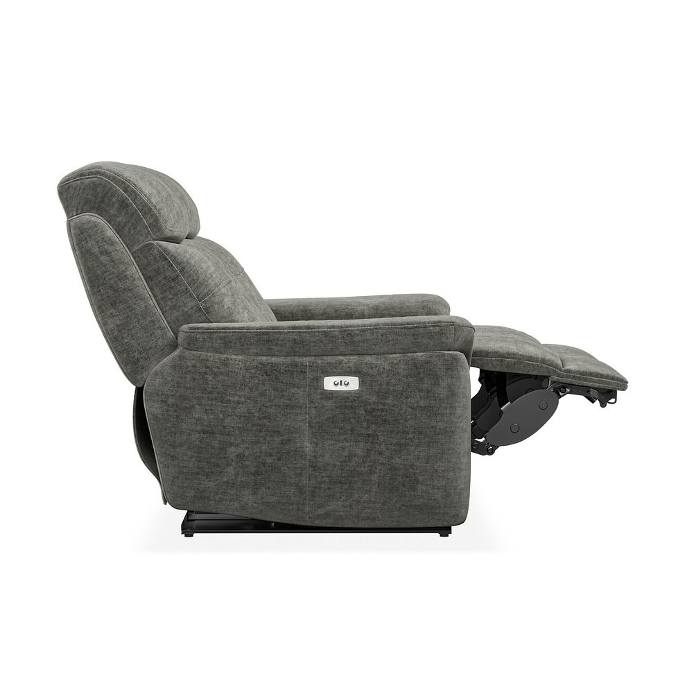 Iver 2 Seater Electric Recliner Sofa in Plush Charcoal Fabric 8