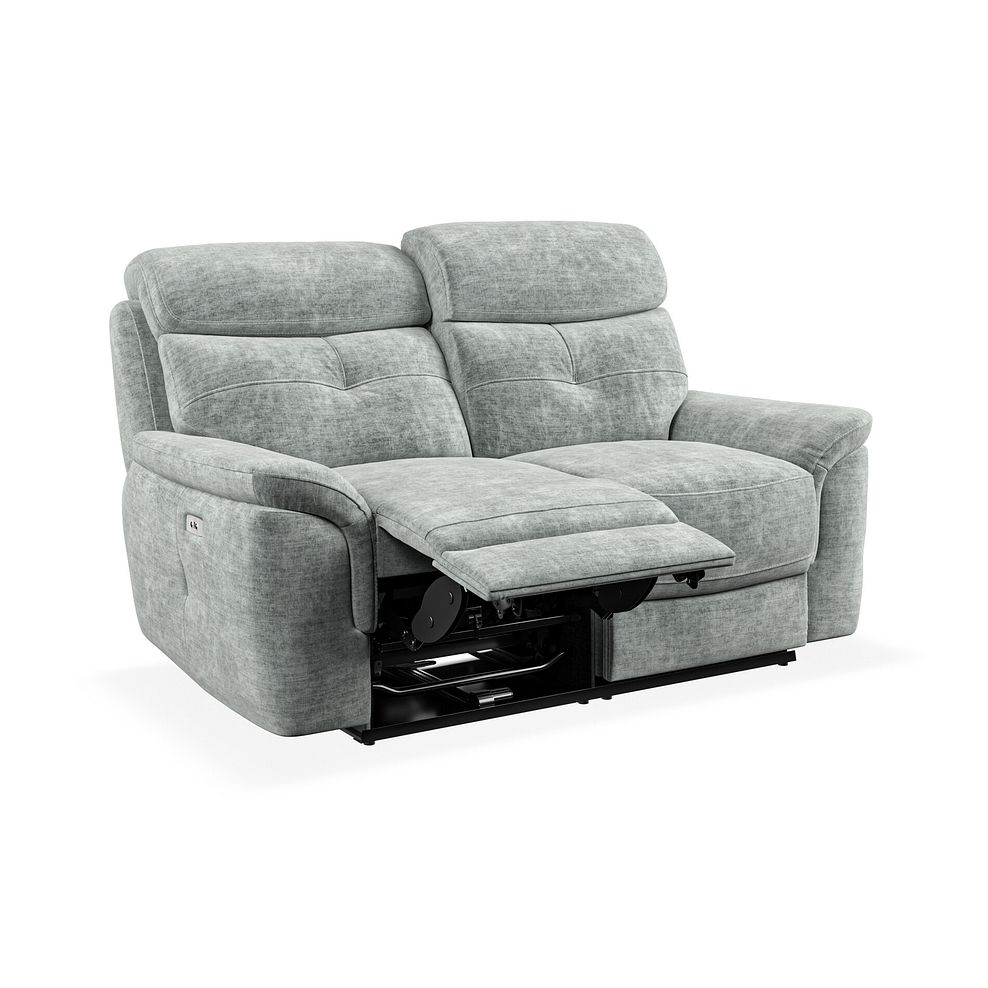 Iver 2 Seater Electric Recliner Sofa in Plush Silver Fabric 5