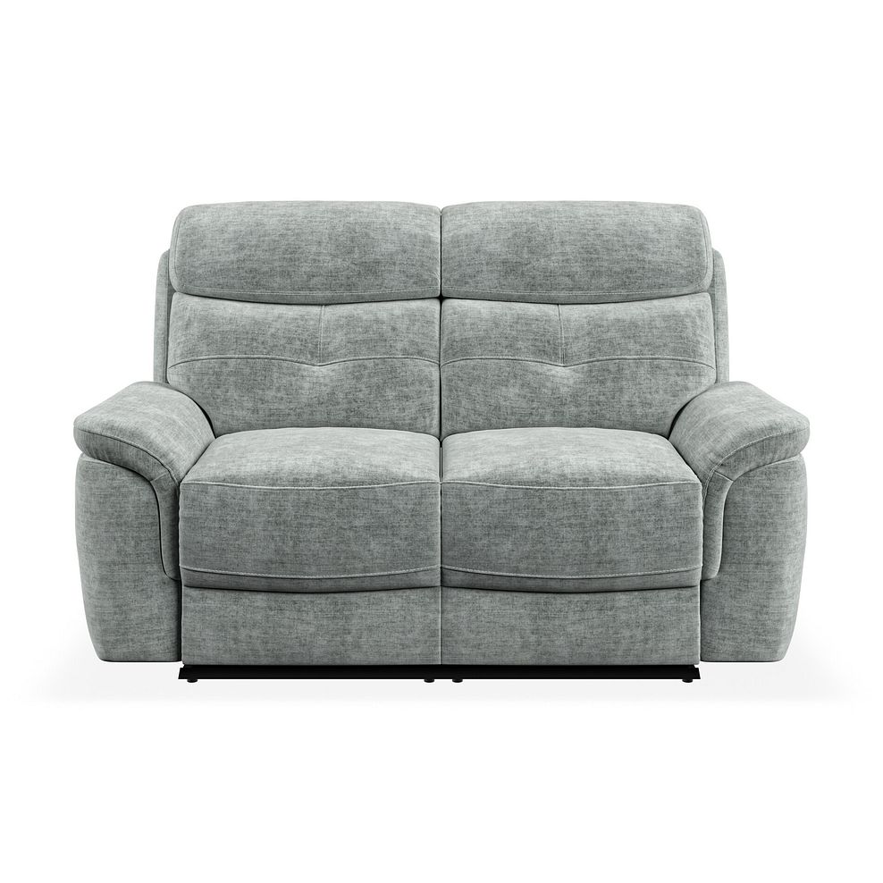 Iver 2 Seater Electric Recliner Sofa in Plush Silver Fabric 7