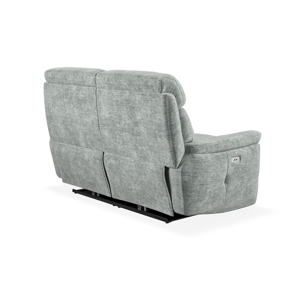 Iver 2 Seater Electric Recliner Sofa in Plush Silver Fabric 8