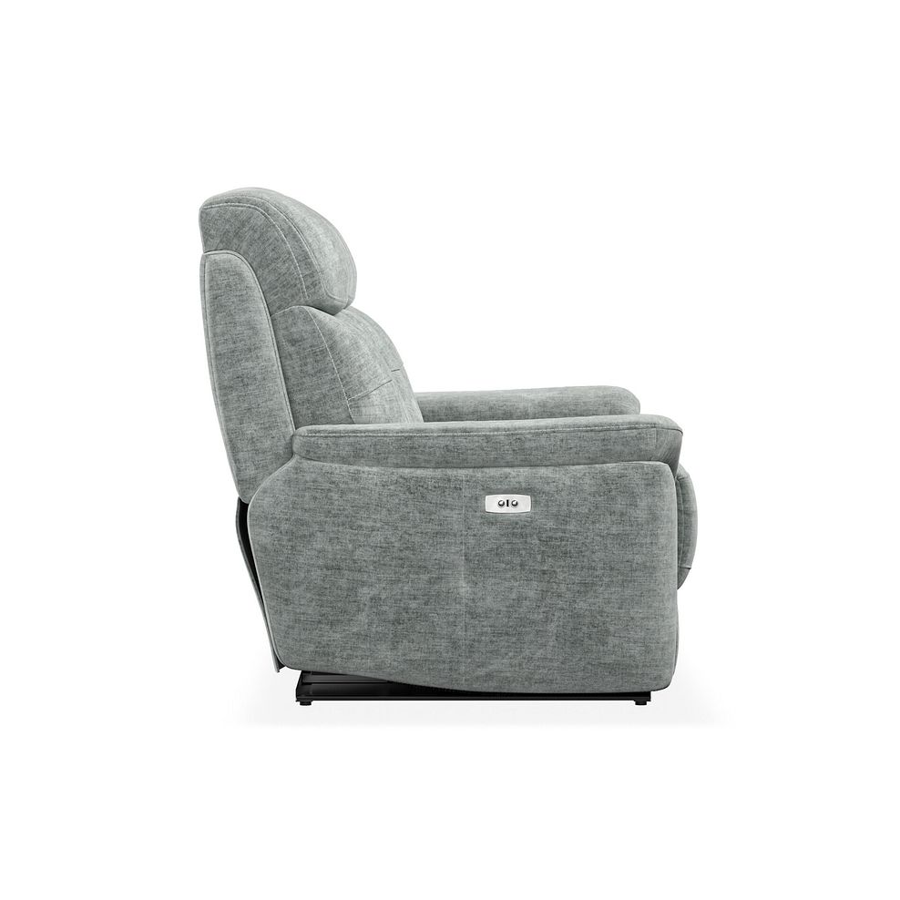 Iver 2 Seater Electric Recliner Sofa in Plush Silver Fabric 9