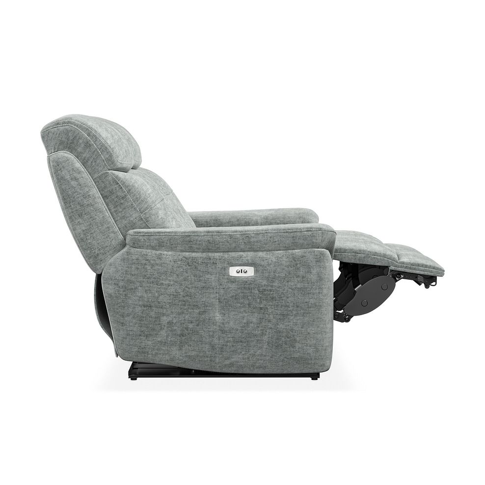 Iver 2 Seater Electric Recliner Sofa in Plush Silver Fabric 10