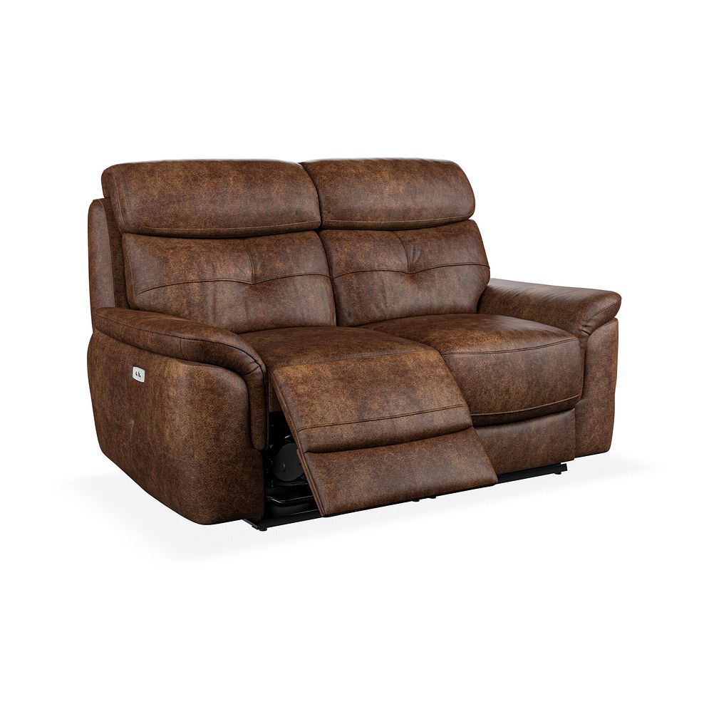 Iver 2 Seater Electric Recliner Sofa in Ranch Dark Brown Fabric 2