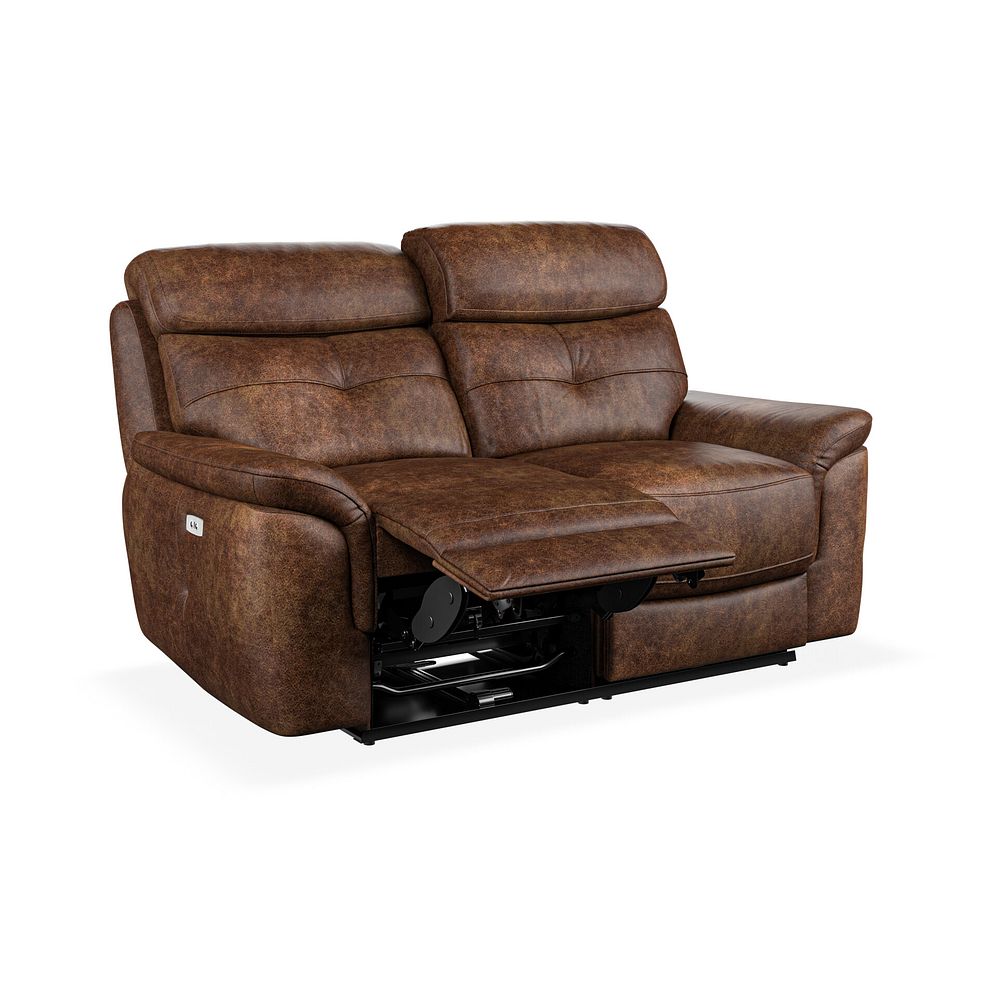 Iver 2 Seater Electric Recliner Sofa in Ranch Dark Brown Fabric 3