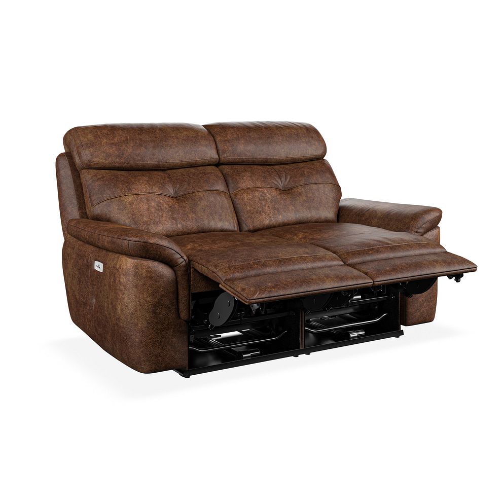 Iver 2 Seater Electric Recliner Sofa in Ranch Dark Brown Fabric 4