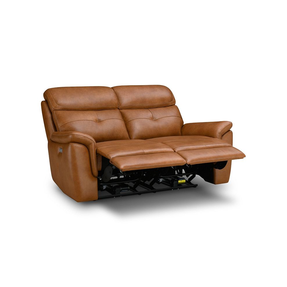 Iver 2 Seater Electric Recliner Sofa in Virgo Cognac Leather 8
