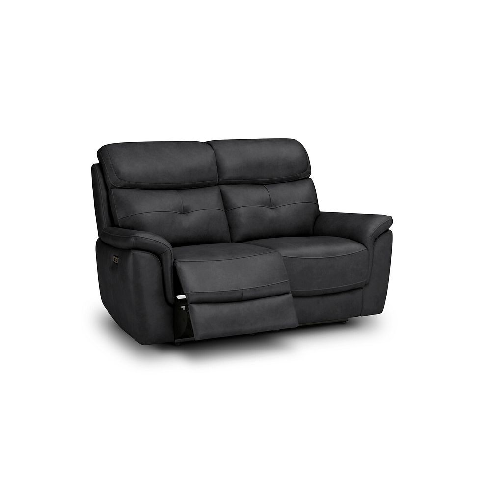Iver 2 Seater Electric Recliner Sofa with Power Headrests in Amara Black Leather 2