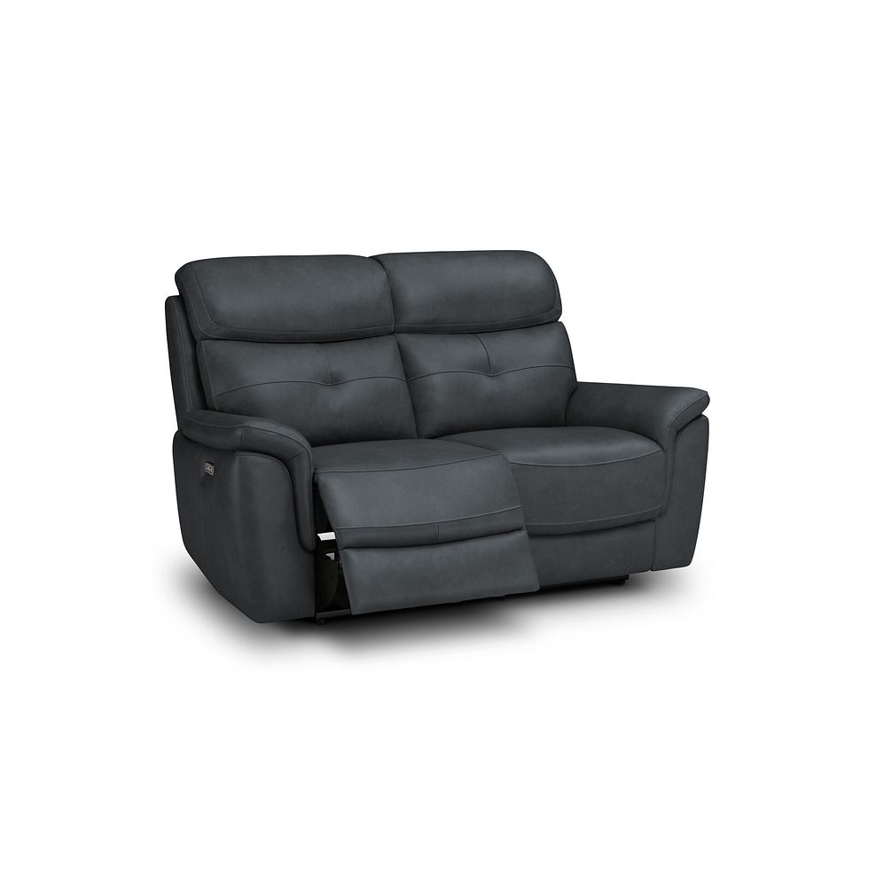 Iver 2 Seater Electric Recliner Sofa with Power Headrests in Amara Dark Grey Leather 2