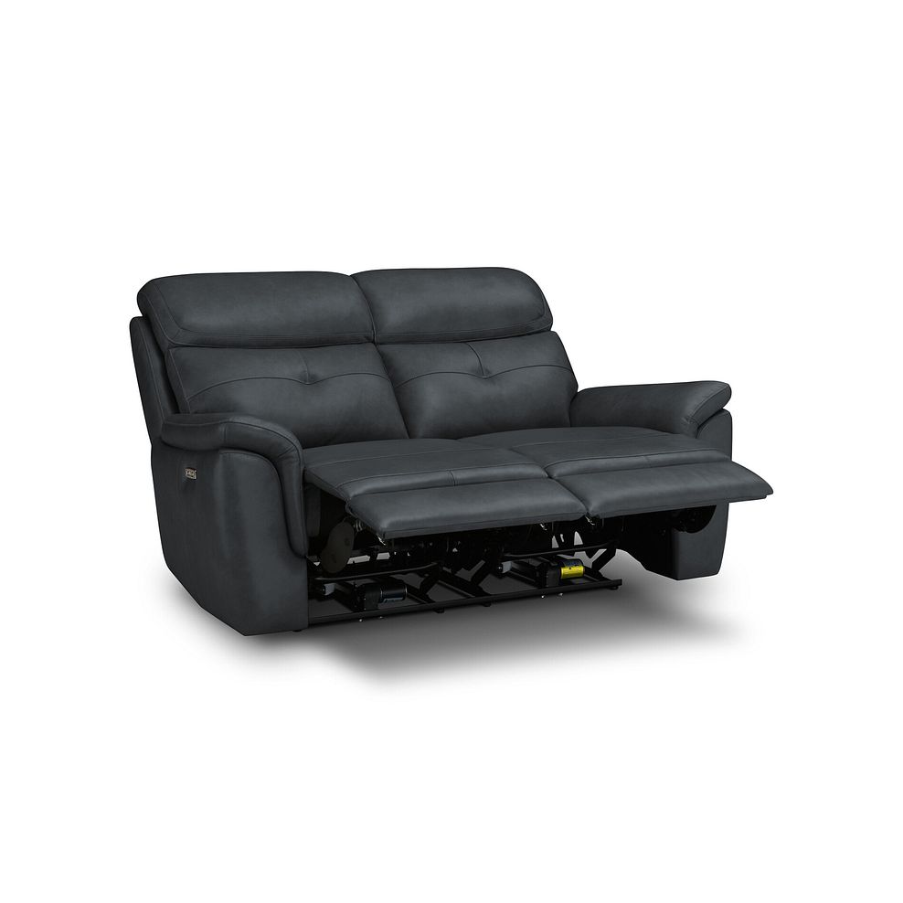 Iver 2 Seater Electric Recliner Sofa with Power Headrests in Amara Dark Grey Leather 4