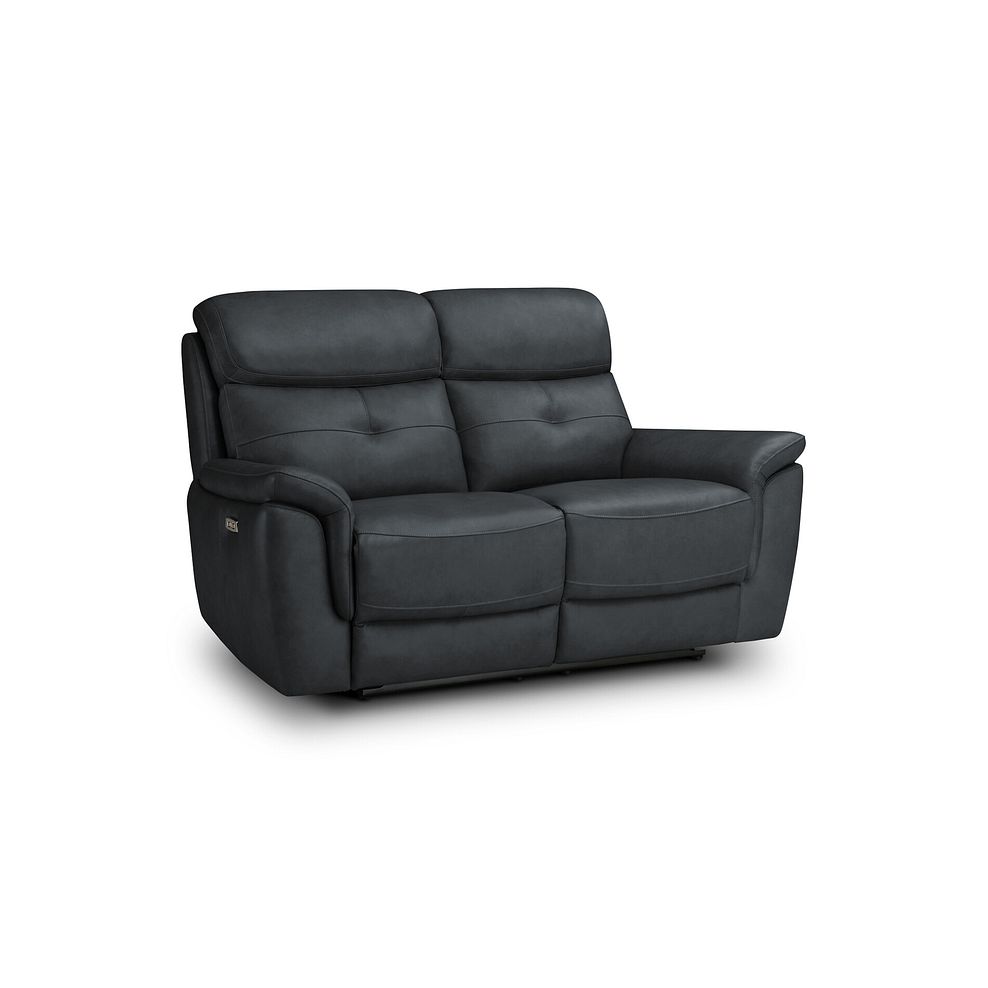 Iver 2 Seater Electric Recliner Sofa with Power Headrests in Amara Dark Grey Leather 1