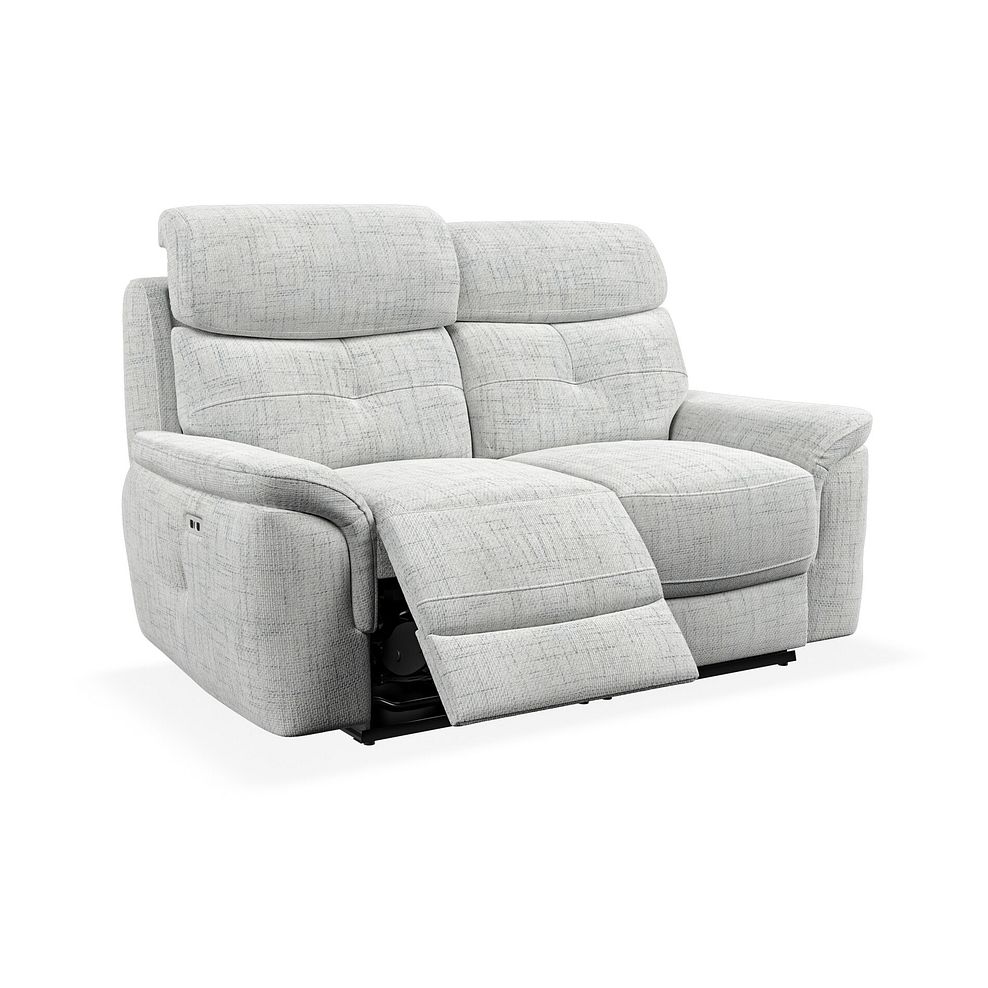 Iver 2 Seater Electric Recliner Sofa with Power Headrests in Keswick Dove Grey Fabric 2