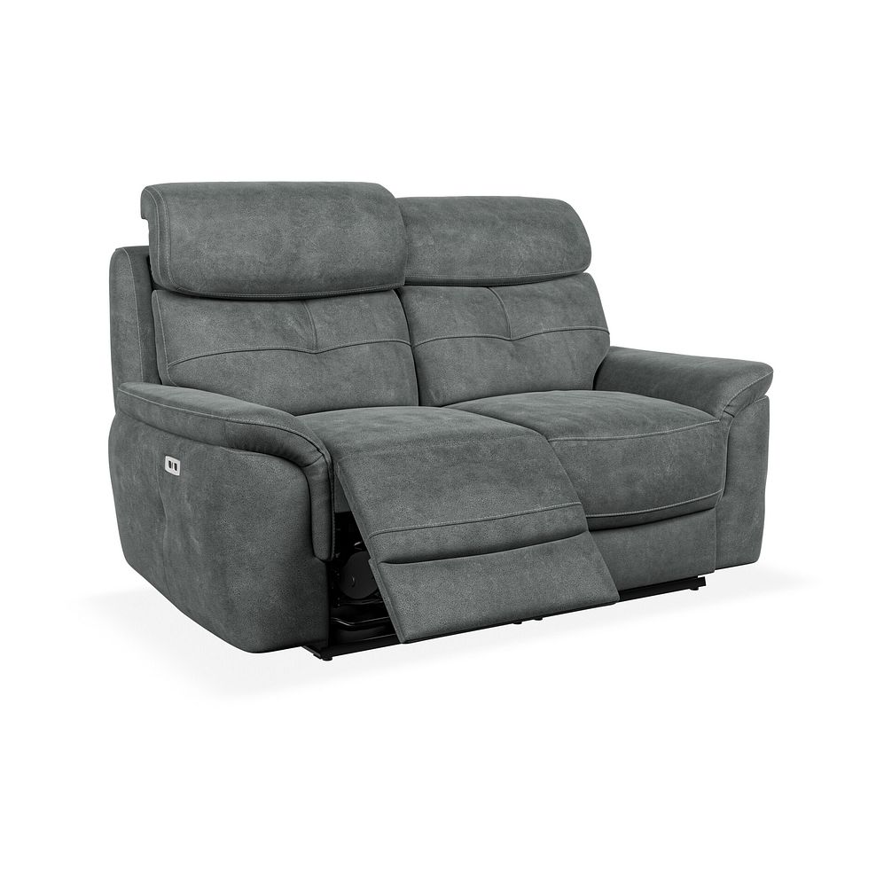 Iver 2 Seater Electric Recliner Sofa with Power Headrests in Miller Grey Fabric 2