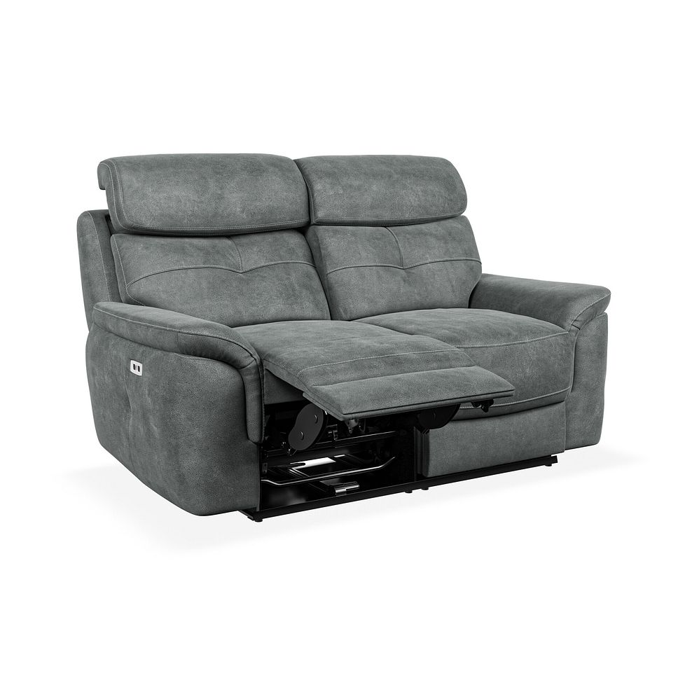 Iver 2 Seater Electric Recliner Sofa with Power Headrests in Miller Grey Fabric 3