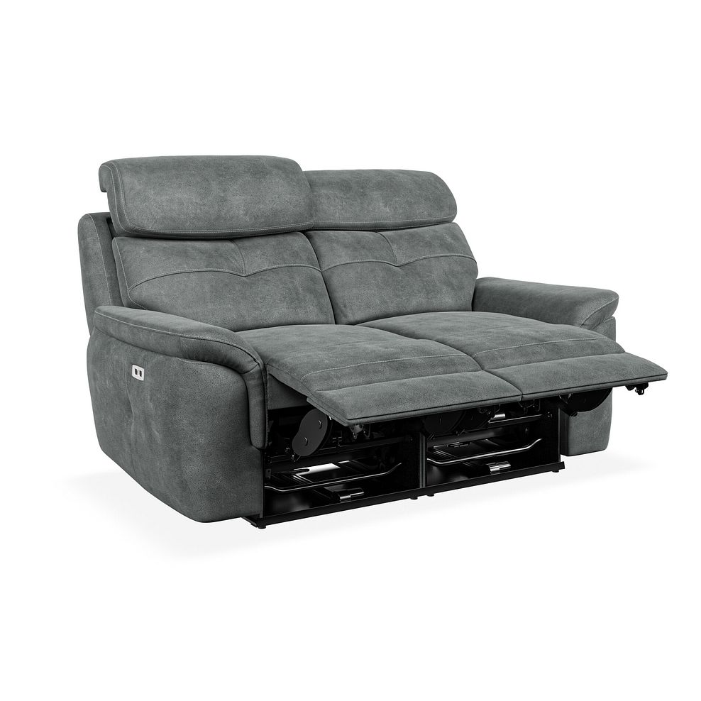 Iver 2 Seater Electric Recliner Sofa with Power Headrests in Miller Grey Fabric 4