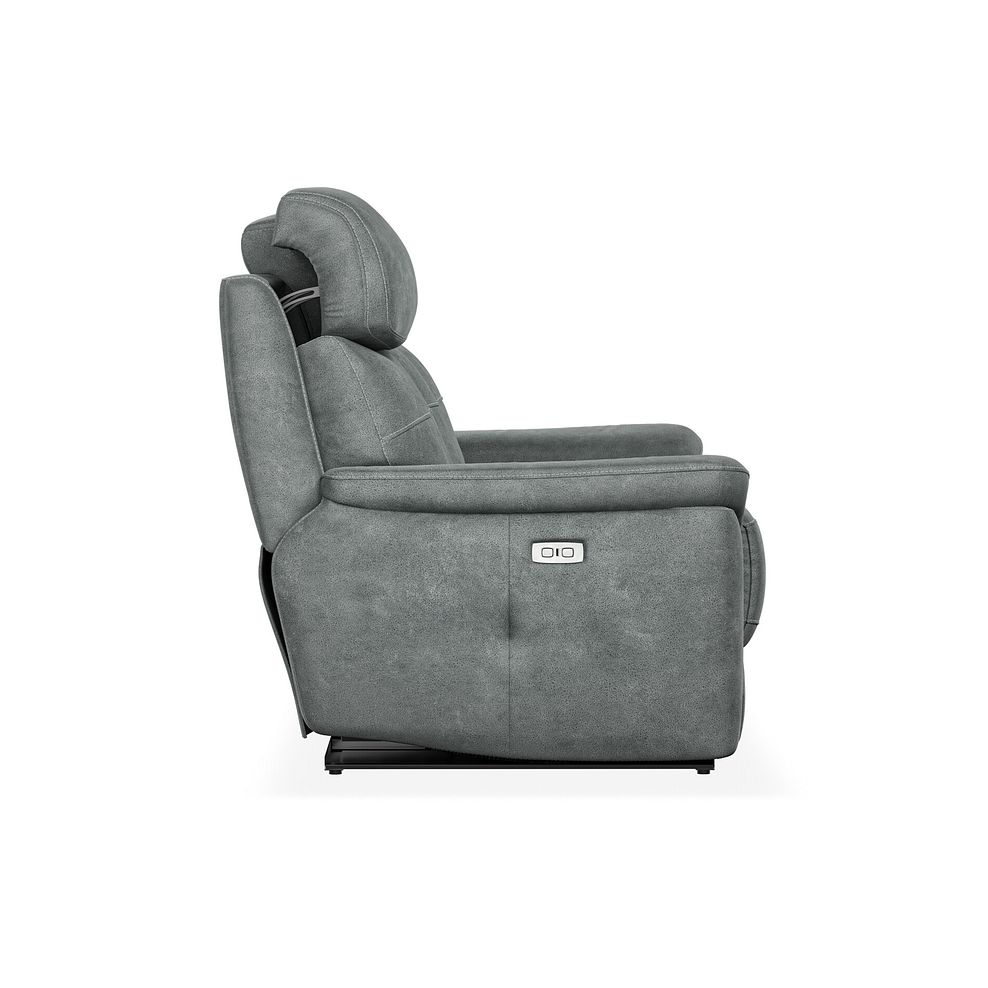 Iver 2 Seater Electric Recliner Sofa with Power Headrests in Miller Grey Fabric 7