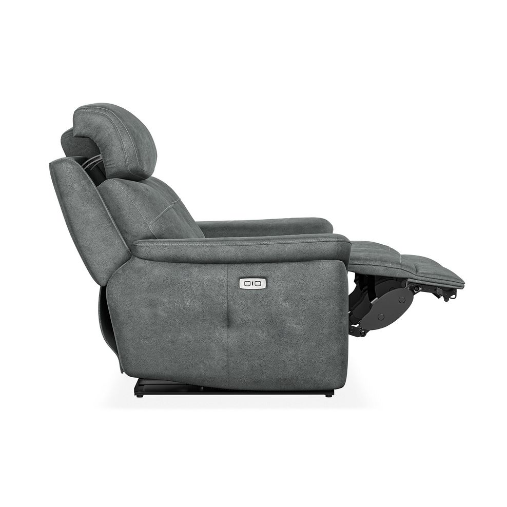 Iver 2 Seater Electric Recliner Sofa with Power Headrests in Miller Grey Fabric 8