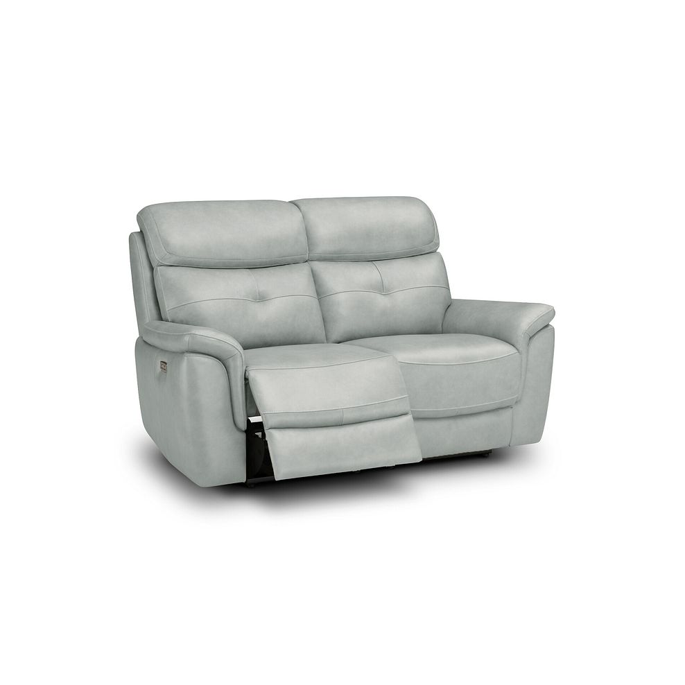 Iver 2 Seater Electric Recliner Sofa with Power Headrests in Odyssey Light Grey Leather 2