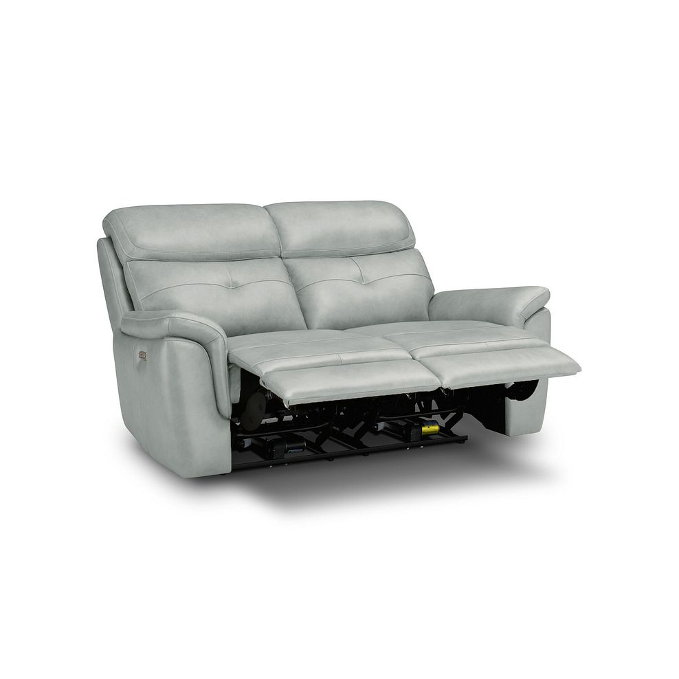 Iver 2 Seater Electric Recliner Sofa with Power Headrests in Odyssey Light Grey Leather 4