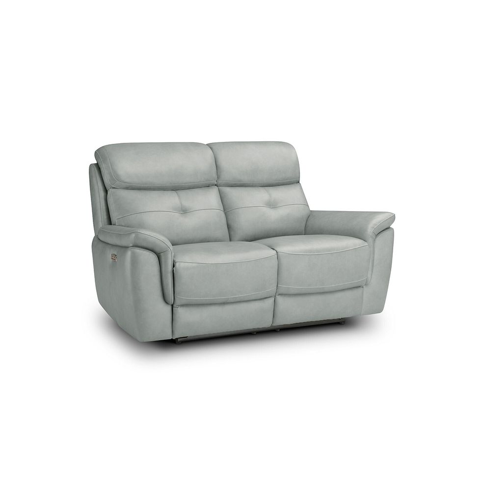 Iver 2 Seater Electric Recliner Sofa with Power Headrests in Odyssey Light Grey Leather 1