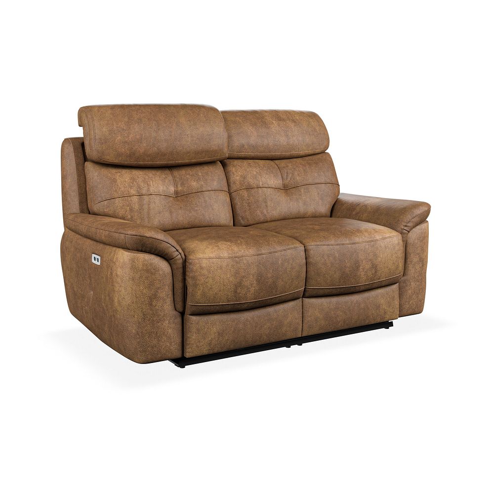 Iver 2 Seater Electric Recliner Sofa with Power Headrests in Ranch Brown Fabric 1