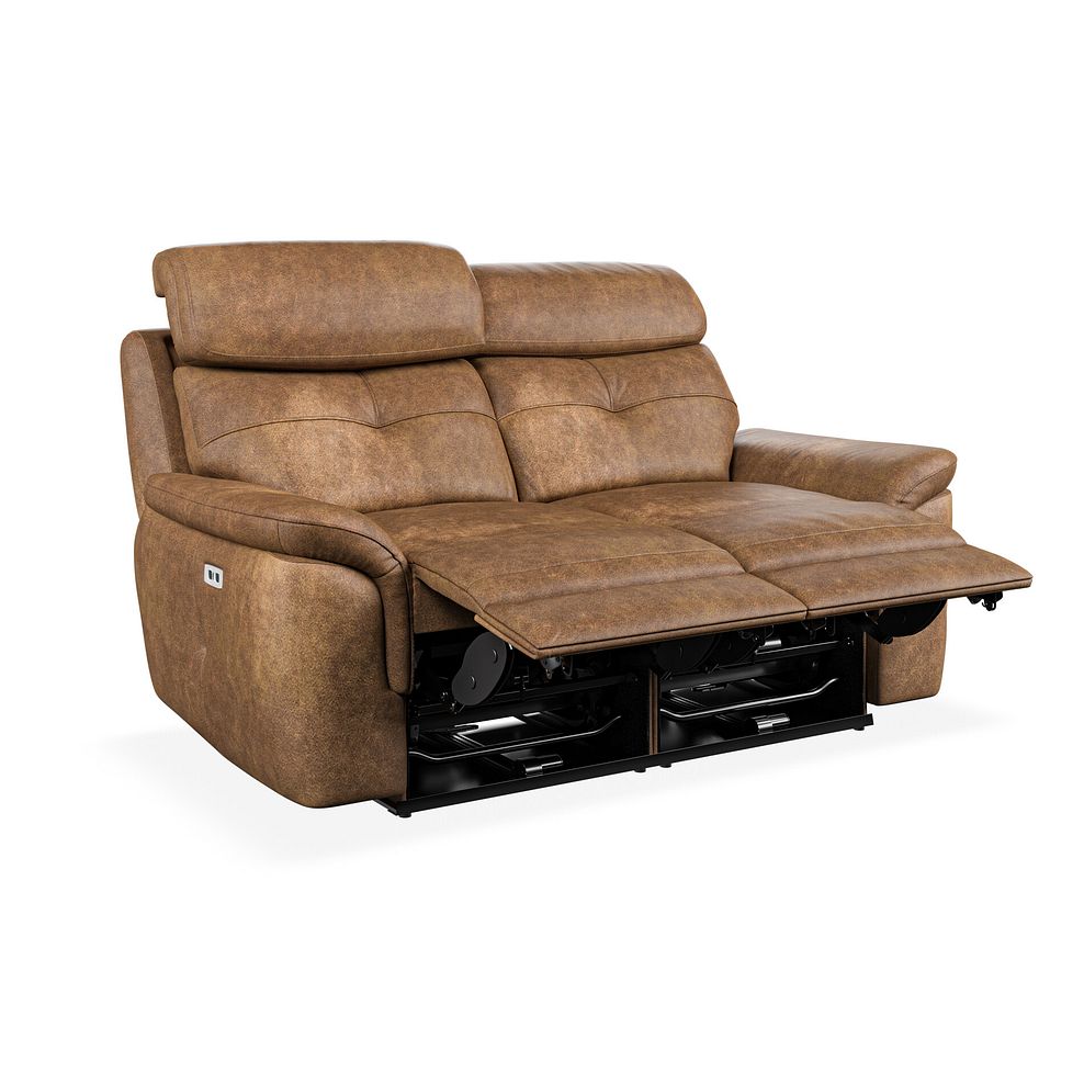 Iver 2 Seater Electric Recliner Sofa with Power Headrests in Ranch Brown Fabric 4
