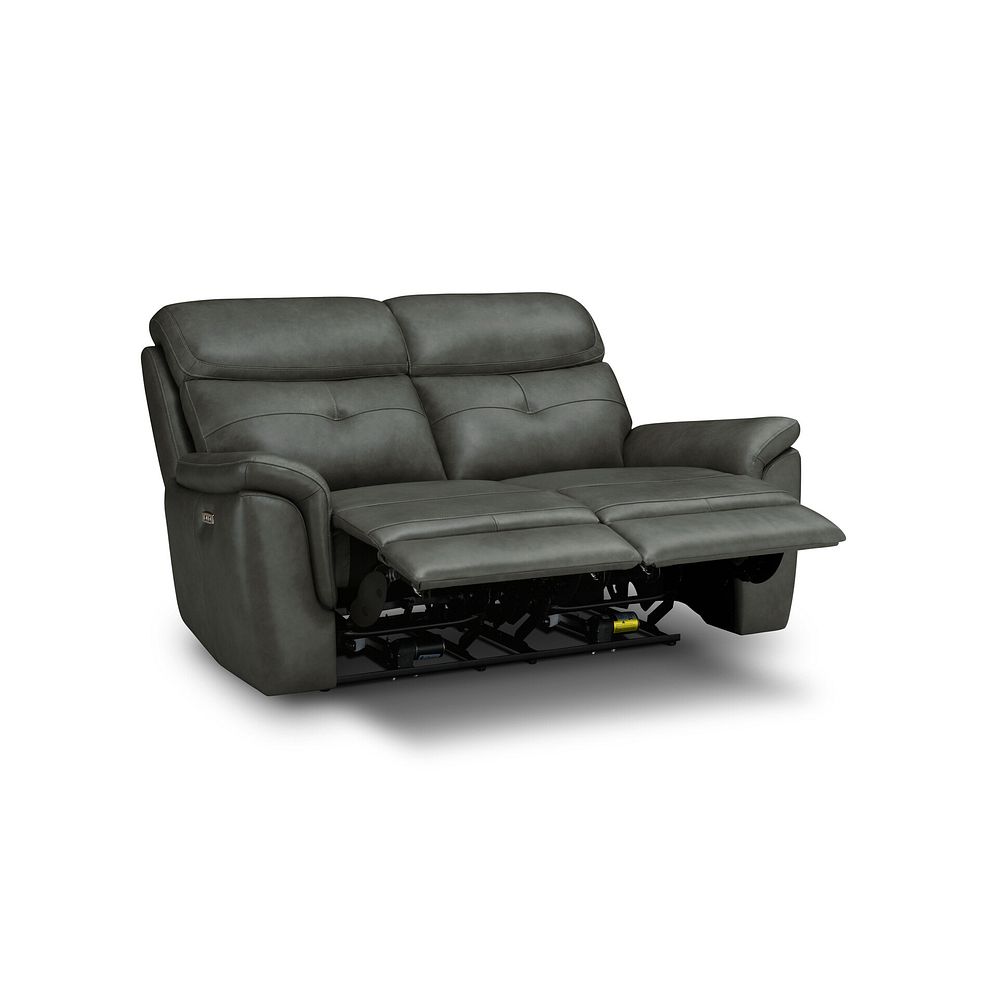 Iver 2 Seater Electric Recliner Sofa with Power Headrests in Virgo Lead Leather 4