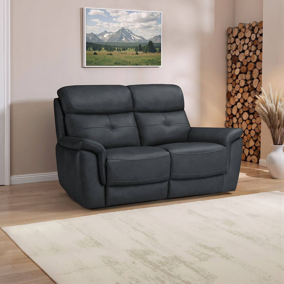 Iver 2 Seater Sofa in Amara Dark Grey Leather 1
