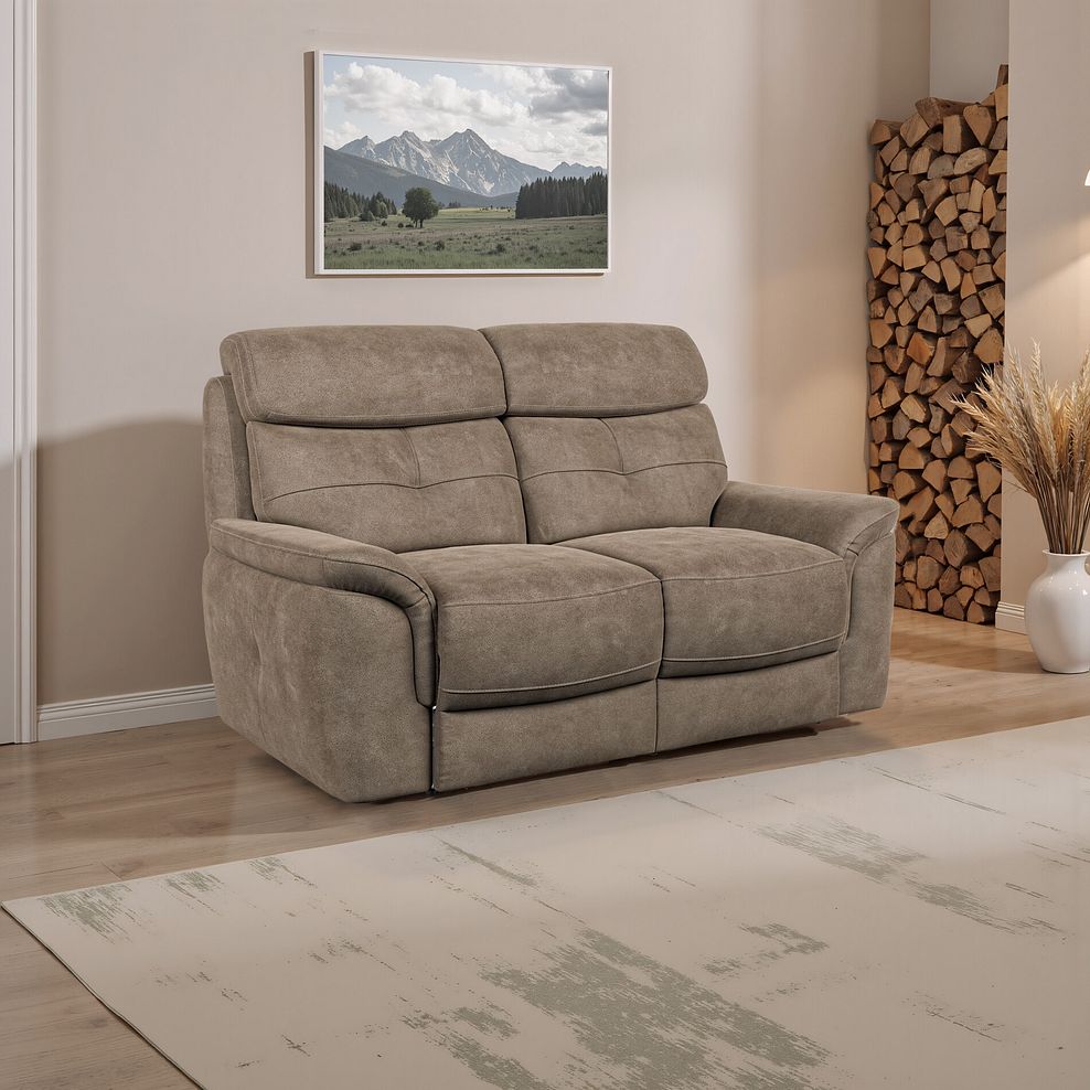 Iver 2 Seater Sofa in Miller Earth Brown Fabric 1