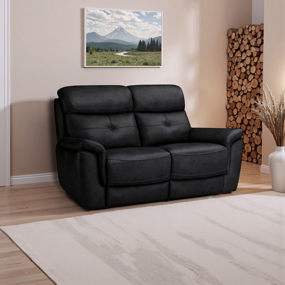Iver 2 Seater Sofa in Odyssey Black Leather 1